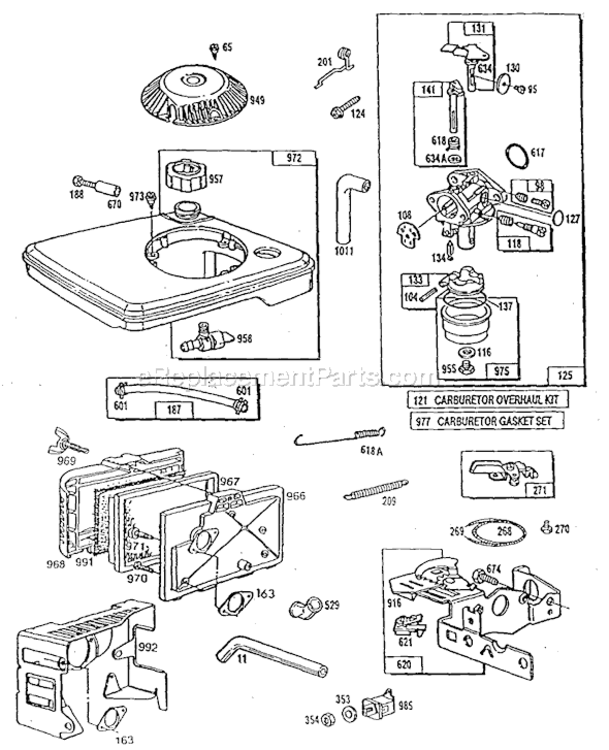 Page D Diagram and Parts List for 90700  Briggs and Stratton Engine